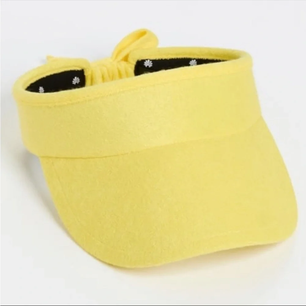 NWT Lele Sadoughi Bow Tie Visor with Dustbag Color: Lime Zest Yellow OS/One Size - Picture 9 of 14